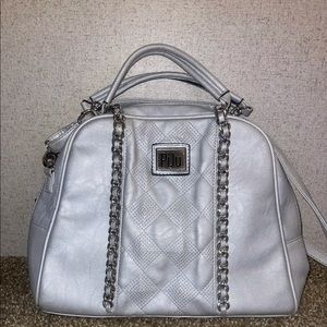 PIJU metallic silver colored w silver hardware bag